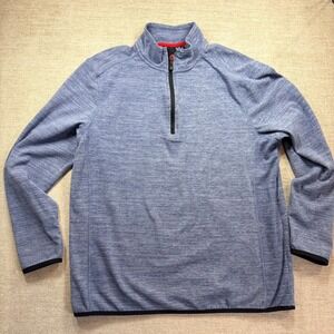Avalanche Outdoor Supply Company Mens Blue Heather 1/4 Zip Pullover Jacket Large